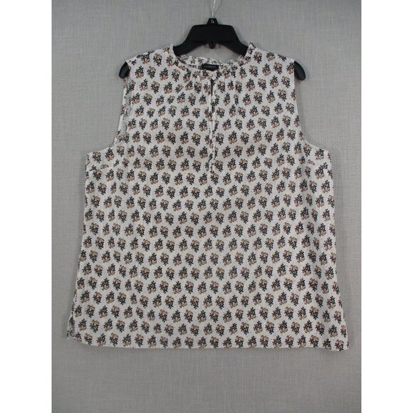 Talbots Womens Sleeveless Floral Blouse XL - Cotton & Polyester Blend - Picture 1 of 8
